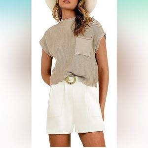 Two Piece Short and Knit Sweater Outfit